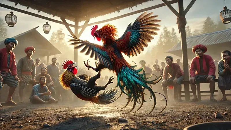 Ilustrasi permainan bertema ayam jago sebagai penutup lobi WIN199